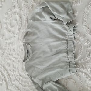 Zara Mint Green Copped Sweatshirt
